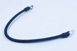 Picture of 6 gauge battery cable with 5/16 eyelet terminals. 14 long. Black.
