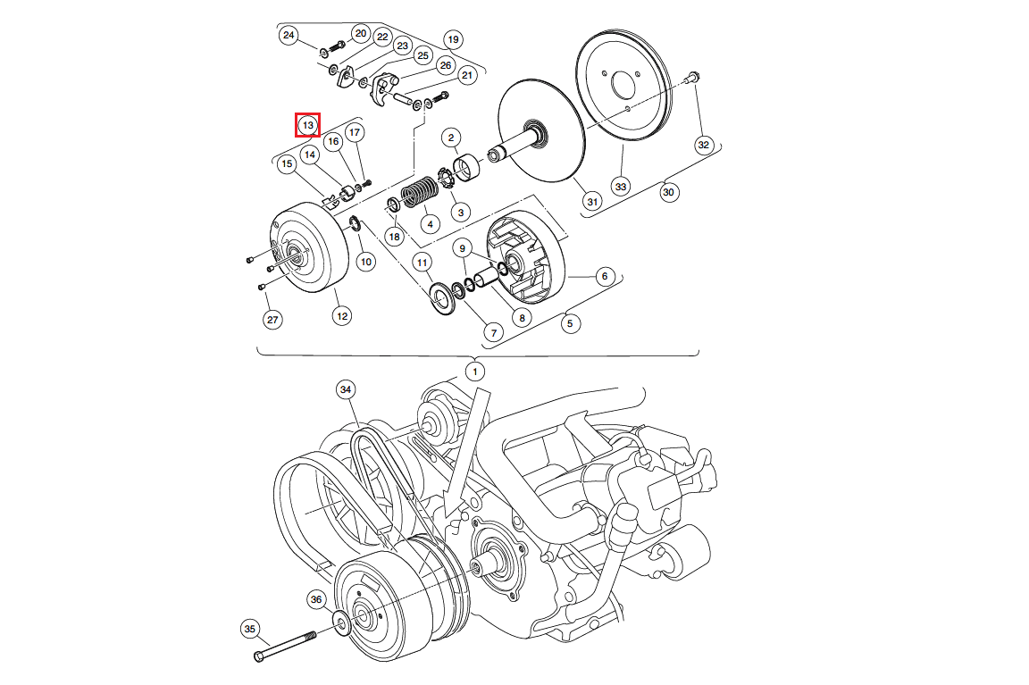 Picture of Kit, Drive Clutch Button (includes item 11 - 14)